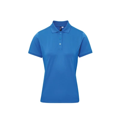 Image of Premier Unisex Womens/Ladies Coolchecker Plus Piqu Polo With CoolPlus (Sapphire) Size Large