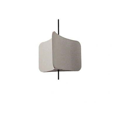 Image of Nordlux Tinto pendant light, triangular textile shade, black/beige