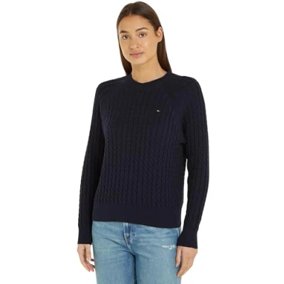 Image of Tommy Hilfiger Cable Sweater Jumper, Women&#039;s, Size: XXS, Desert sky