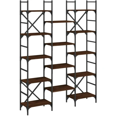 Image of vidaXL Bookshelf Brown Oak 127.5x28.5x172.5 cm Engineered Wood