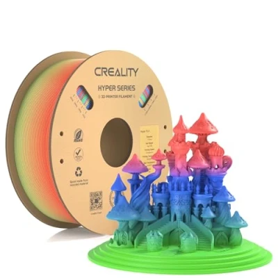 Image of Creality Official Hyper PLA Filament Rainbow S 1KG, 3D Printer for High Speed Printing, Durable and Resistant, Smooth, Overhang Performance Dimensional Accuracy +/ 0.03mm, 2.2lbs/Spool
