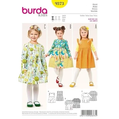 Image of Burda Girls Easy Sewing Pattern 9373 Gathered Skirt Dresses