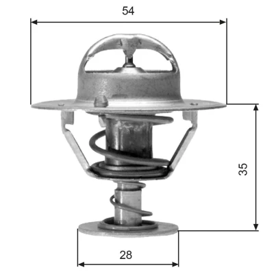 Image of 1953231, 1961674 Engine thermostat GATES TH04277 77C without housing NISSAN: 200SX