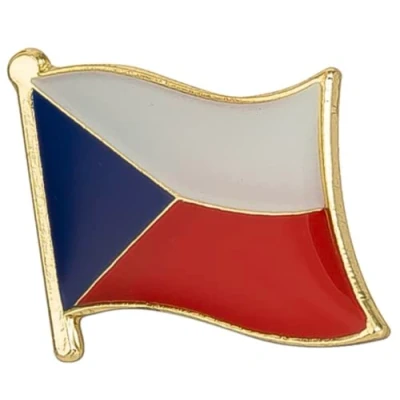 Image of Czech Republic National Flag Enamel Pin Badge Lapel