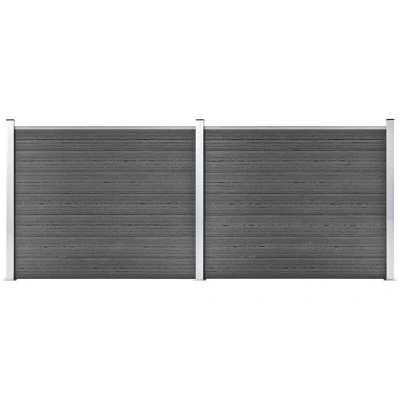 Image of vidaXL Fence Panel Set WPC 353x146 cm Black