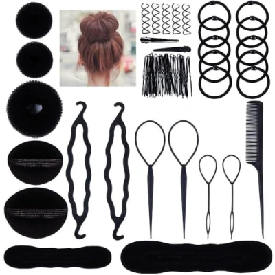 Image of Lictin Hair Styling Set, Design Tools Accessories DIY Modelling Tool Kit Hairdresser Set Magic Simple Fast Spiral Braid Braiding