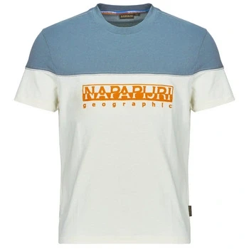 Image of Napapijri Saturnia Print Tshirt, Men&#039;s, Size: Small, White whisper