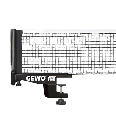 Image of GEWO CS Professional Table Tennis Net for Solid Metal Set with Height Adjustment Screw and Durable Structure, Black, 183 cm Long