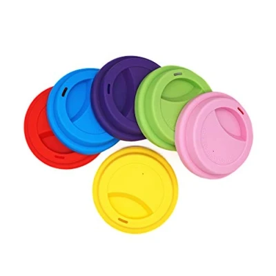 Image of NanTun Silicone Drinking Lid Spill Proof Cup Lids Reusable Coffee Mug Covers 6 Pcs Assorted 2