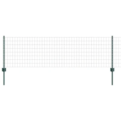 Image of vidaXL Euro Fence with 22 U Posts Green 0,6x50 m Steel