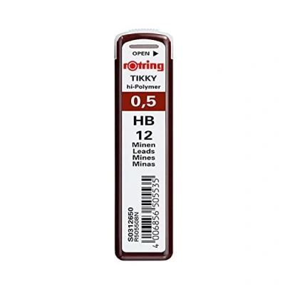 Image of rOtring Tikky hi Polymer Lead Refills, 0.5 mm, HB (312650)