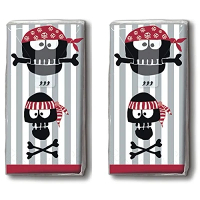 Image of 20 Pirate Heads/Handkerchiefs (2 Packs of 10)/Handkerchiefs