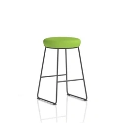 Image of Turin Stool Black Frame Bespoke Myrrh Green Seat Pad