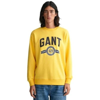 Image of GANT Men&#039;s C Neck Retro Crest Sweater, Black, XXL
