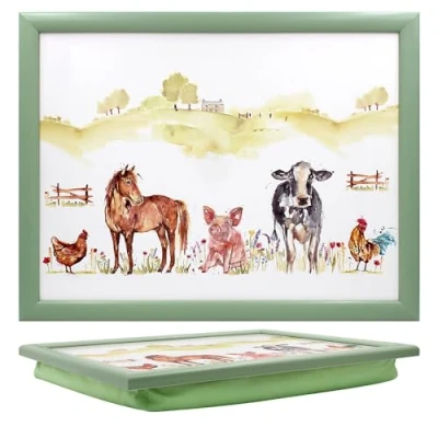 Image of Lesser &amp; Pavey Farmyard Laptray Bean Bag Trays With Padded Cushion Suitable For Drinks, Food, Breakfast Laptop Lovely Designed Lap Tray Home Office Macneil Studios