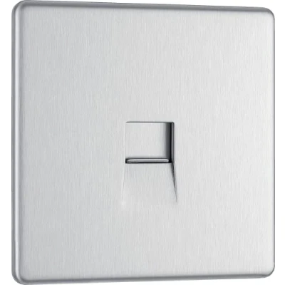 Image of BG Electrical Screwless Flat Plate Single Telephone Master Socket