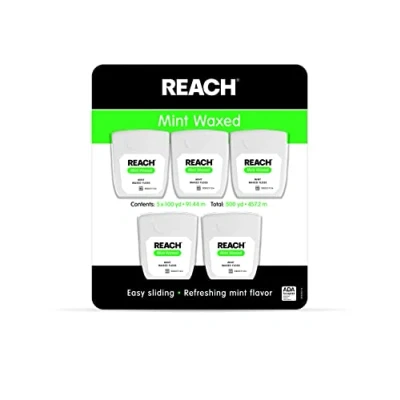 Image of Johnson &amp; Reach Mint Waxed Dental Floss, 5 Count