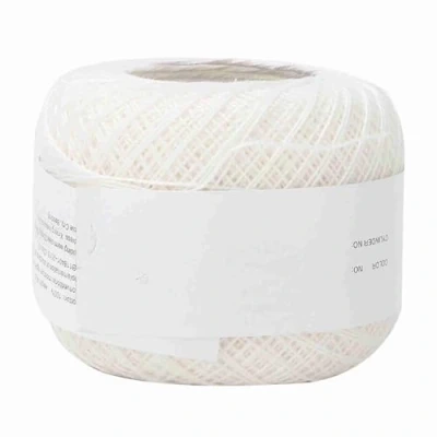 Image of Cotton Yarn, Popular Summer Silk Light Thin Line Lace Yarn Crochet Thread for Knitting Embroidery with a Crochet(Snow White)
