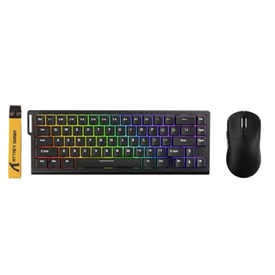 Image of ATTACK SHARK X68 HE Wired Magnetic Keyboard with X3 Wireless Gaming Mouse Combos, 8KHz Rapid Trigger Keyboard, 0.01mm RT Accuracy, 49g SUPERLIGHT Mouse, PAW3395, 26000 DPI Black