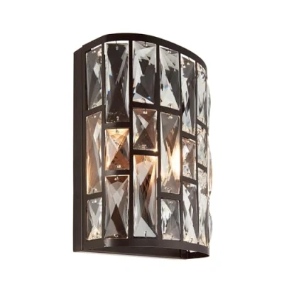 Image of Belle 1 Light Indoor Wall Dark Bronze with Crystal, E14