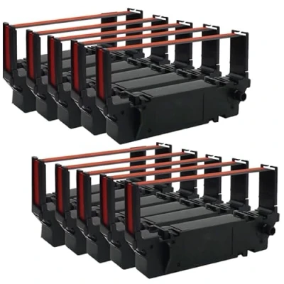 Image of Inkjello SP700 BR Compatible Ink Ribbon Replacement For Star Micronics SP700,SP712,SP712R,SP742 Printers Black Red (10 Pack)