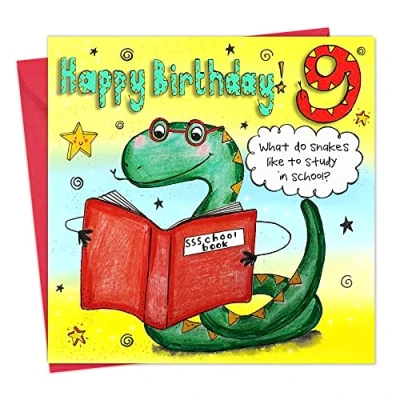 Image of Twizler 9th Birthday Card Funny Joke Childrens Age 9 for Boys or Girls Kids Happy Nine