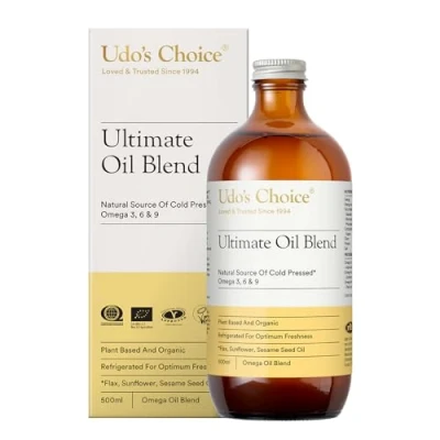 Image of Udo&#039;s Choice Ultimate Oil Blend Premium Natural Source of Vegan Omega 3, 6 &amp; 9 Cold Pressed Plant Based Unprocessed Supports Optimum Health 500ml