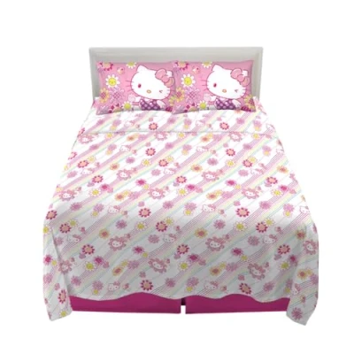 Image of Franco Hello Kitty Bedding Super Soft Microfiber Sheet Set, Queen, Kitty, (Officially Licensed Product)