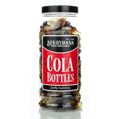 Image of Original Cola Bottles Retro Sweets Gift Jar by Berrymans Sweet Shop Classic Sweets, Traditional Taste.
