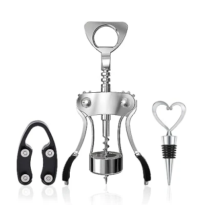 Image of Wine Opener Gift Set Wing Corkscrew Beer Bottle &amp; Stopper Cutter