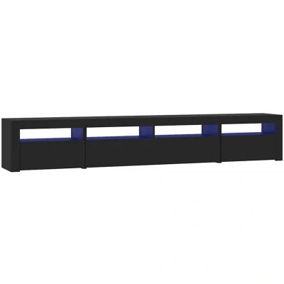 Image of vidaXL TV Cabinet with LED Lights Black 240x35x40 cm