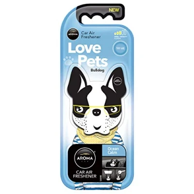 Image of Aroma Car Air Freshener Bulldog Ocean Calm Aqua