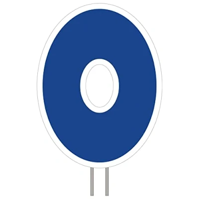 Image of Amscan 191169 Yard Number 0 64cm x 48cm Blue 1 Pc. Sign