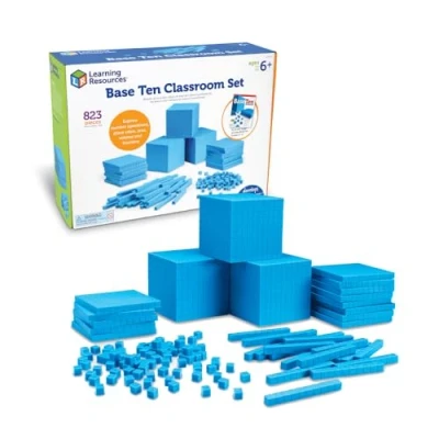 Image of Learning Resources Grooved Plastic Base 10 Class Set, Blue