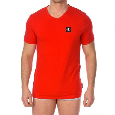 Image of Bikkembergs Mens Pack 2 Fashion Pupino T shirts Red Cotton Size Small