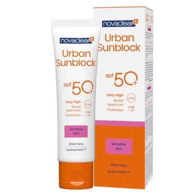 Image of Novaclear Face Cream with SPF 50+ for Sensitive Skin, Sunscreen 40 ml by Equalan Pharma.