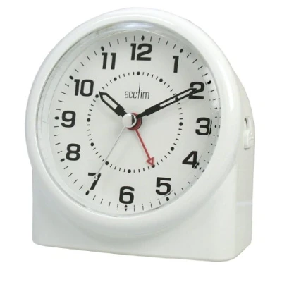 Image of Acctim Alarm, Analog, Analogue, Bedside Clock, White, 7.5 x 11.2 12 cm