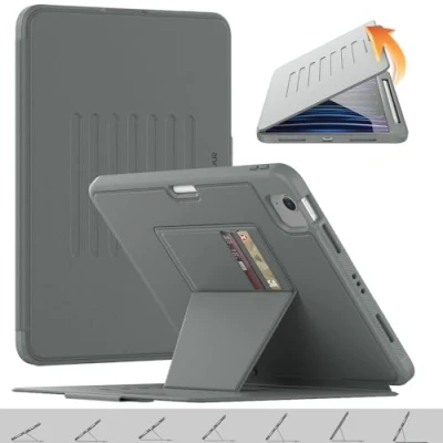 Image of TECHGEAR Enduro Case For Apple iPad Air 10.9&quot; 4th/5th Generation (2022/2020) Pro 11&quot; 4th/3rd Tough Strong Magnetic Flip [Sleep/Wake] Drop Proof Cover [Multi Angle Stand] Pencil &amp; Card Holder