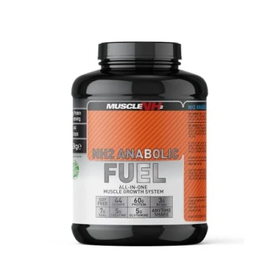 Image of MuscleNh2 Anabolic Fuel All in One Whey Protein Powder 2.2kg, with Creatine and Glutamine, Muscle Building (2.2kg, Raspberry)