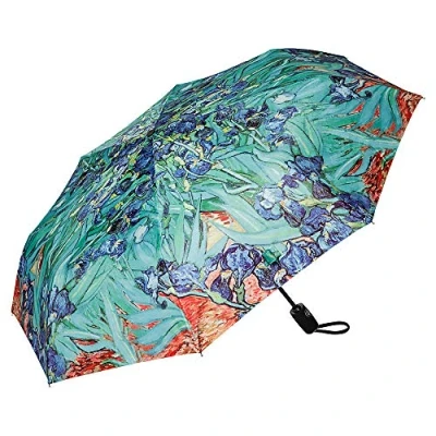 Image of VON LILIENFELD® Folding Pocket Umbrella Automatic Lightweight auto Open Flowers Motif Women Art Floral Vincent Van Gogh: Irises