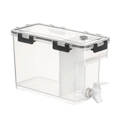 Image of 3.5L Slim Fridge Water Dispenser with Tap Plastic Travel Desktop Container Beverage Tank Drink Refillable Shelf Great for Office Camping Juice Drinks Cocktail