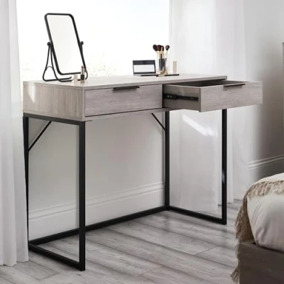 Image of Julian Bowen Bali 2 Drawer Dressing Table/Desk Grey Oak