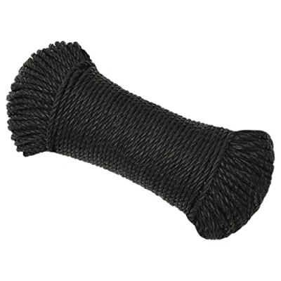 Image of vidaXL Work Rope House Garden Workshop Poly Cord Line Twisted All purpose for Indoor Outdoor Black 3 mm 100 m Polypropylene