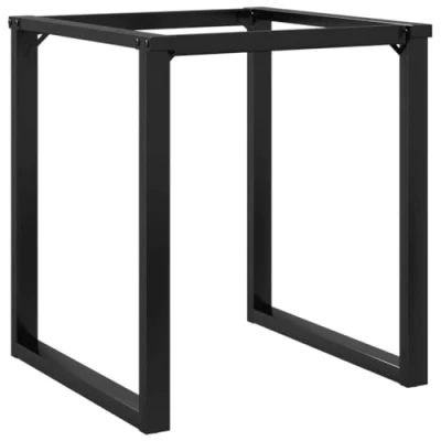 Image of vidaXL Cast Iron Dining Table Legs Black O Frame Design 60x60x73 cm for Living Room, Area, Industrial DIY Projects