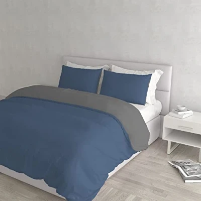 Image of Italian Bed Linen MB Home Supreme Duvet Cover Set, Avio/Smoke, Queen Size