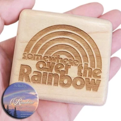Image of Sinzyo Music Box Vintage Wood Carved Mechanism Musical Boxs Gift For Birthday Valentine&#039;s Day Christmas Day(Over The Rainbow Maple Box)