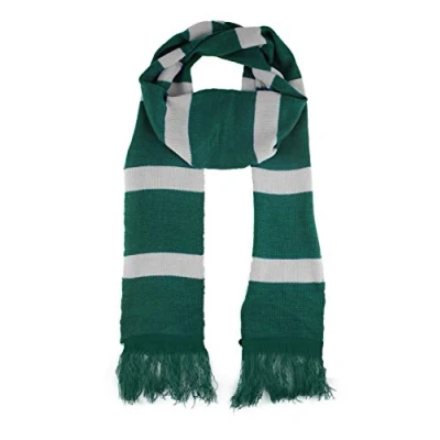 Image of labreeze Evil School Wizard Green white Striped Scarf Unisex Book Week Party Fancy Dress