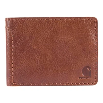 Image of Carhartt Men&#039;s Rugged Patina Leather Wallets, Available in Multiple Styles and Colors, Brown (Bifold), One Size, Colors