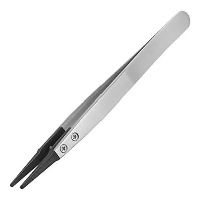 Image of PPS Plastic Tipped Tweezers, Duckbill Style Tips, Stainless Steel Body, ESD Safe. ENGINEER ptz 42