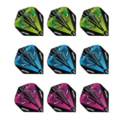 Image of RED DRAGON Peter Wright Snakebite Translucent Flight Pack 3 sets Per (9 Dart Flights in total)
